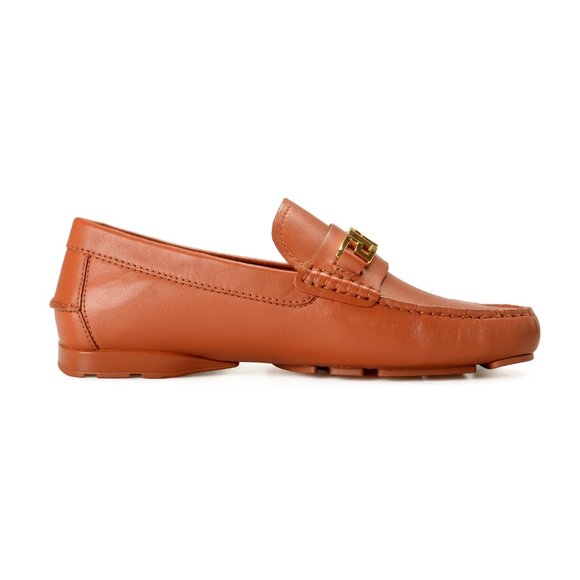 Versace Men\'s 100% Leather Brown Driver Moccasin Slip On Loafers Shoes